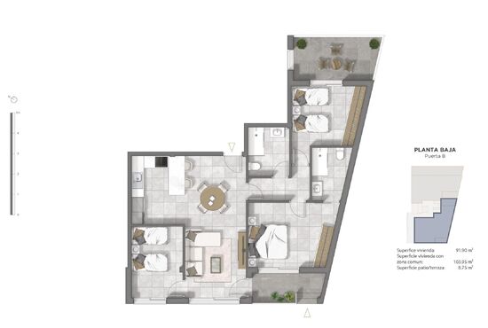3-izb. Apartmán Na predaj, Alicante, Guardamar del Segura, Španielsko [N9582]