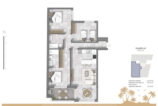 3-izb. Penthouse Na predaj, Alicante, Guardamar del Segura, Španielsko [N9586]