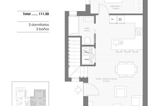 3-izb. Penthouse Na predaj, Alicante, Benejuzar, Španielsko [N9568]