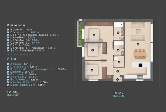 3-izb. Vila Na predaj, Alicante, Orihuela Costa, Španielsko [N9507]