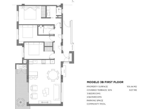3-izb. Apartmán Na predaj, Murcia, Los Alcazares, Španielsko [SP1291]