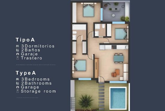 3-izb. Bungalov Na predaj, Murcia, San Pedro del Pinatar, Španielsko [SP1013]