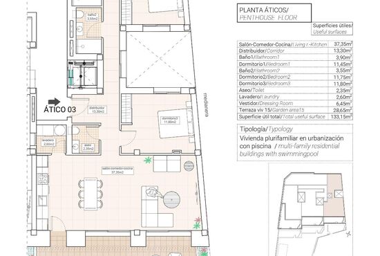 3-izb. Penthouse Na predaj, Alicante, Hondón de las Nieves, Španielsko [N8778]
