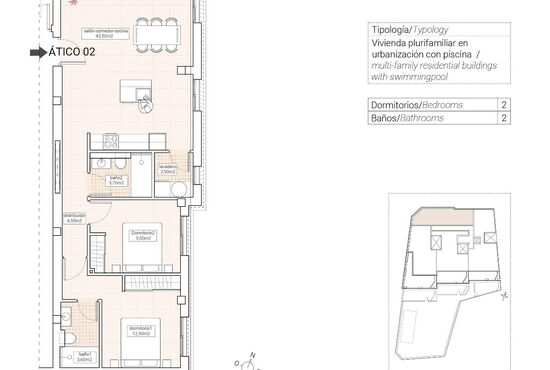 2-izb. Penthouse Na predaj, Alicante, Hondón de las Nieves, Španielsko [N8777]