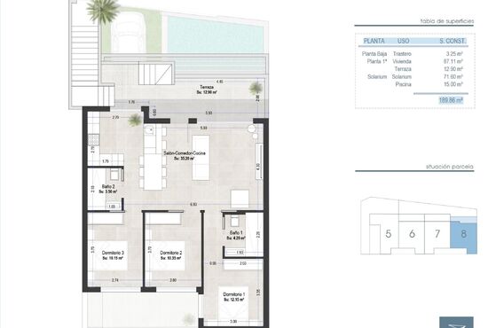 3-izb. Bungalov Na predaj, Murcia, San Pedro del Pinatar, Španielsko [N8090]