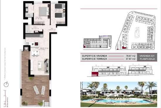 2-izb. Bungalov Na predaj, Alicante, Ciudad Quesada, Španielsko [N8541]