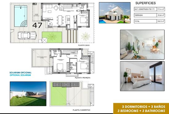 3-izb. Vila Na predaj, Alicante, Orihuela, Španielsko [N6658]