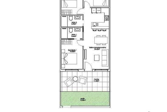 3-izb. Bungalov Na predaj, Alicante, Pilar de La Horadada, Španielsko [N8689]