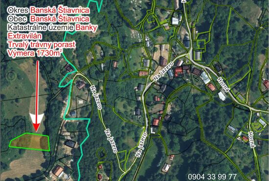 Pozemok - Trvalý trávny porast, Banská Štiavnica, Banky [663]