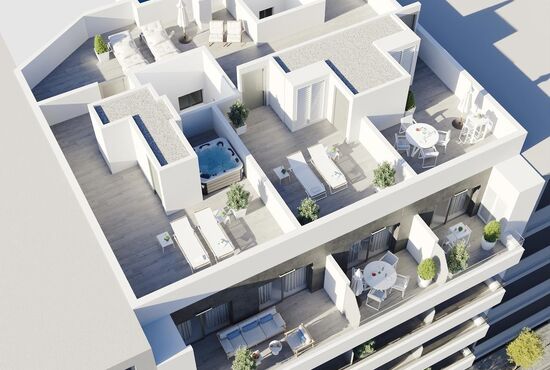 2-izb. Penthouse Na predaj, Alicante, Torrevieja, Španielsko [N9841]