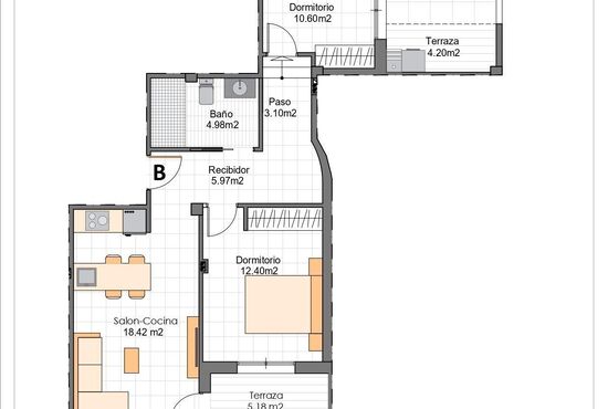 2-izb. Apartmán Na predaj, Murcia, San Pedro del Pinatar, Španielsko [N9771]